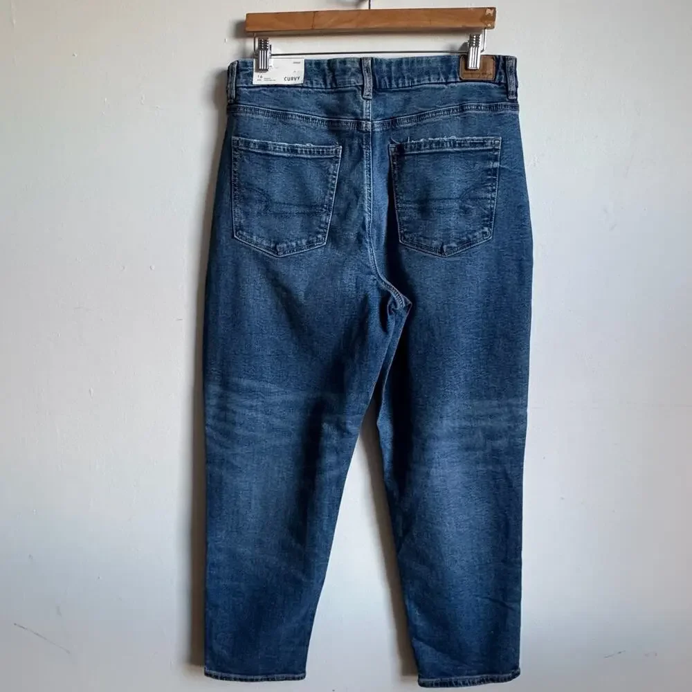 NWT AMERICAN EAGLE  Strigid Curvy Mom Jeans - Picture 2 of 10